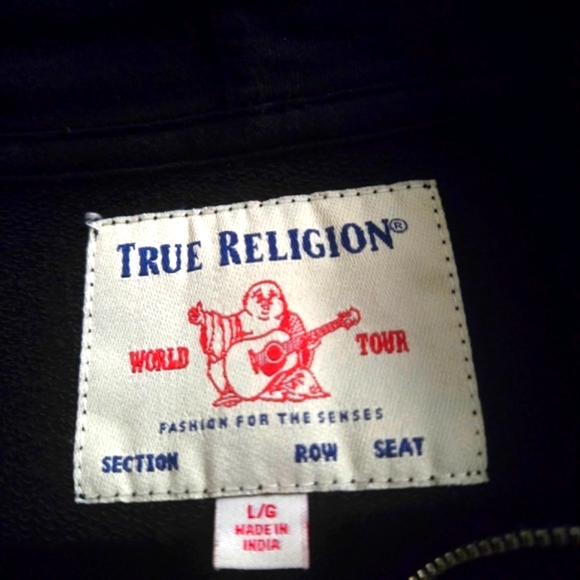 True Religion hooded crop top sweat jacket - Picture 2 of 4